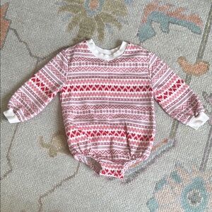 Red and White Valentines Sweatshirt Baby Onesie 18-24m NWOT